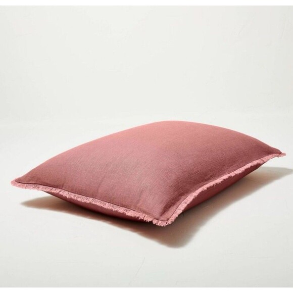 King Heavyweight Linen Blend Duvet & Sham Set Rose - Casaluna NEW - Picture 9 of 9